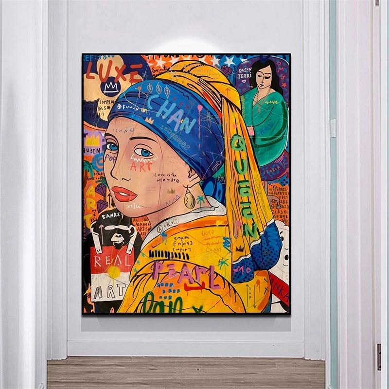 Milkmaid Graffiti Wall Art: Bold and Unique Decor-ChandeliersDecor.com