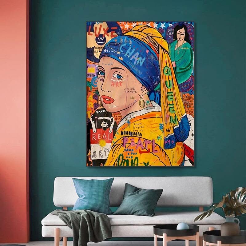 Milkmaid Graffiti Wall Art: Bold and Unique Decor-ChandeliersDecor.com
