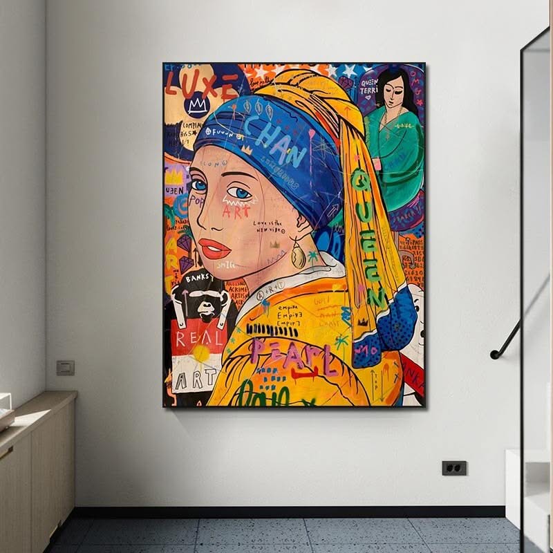 Milkmaid Graffiti Wall Art: Bold and Unique Decor-ChandeliersDecor.com