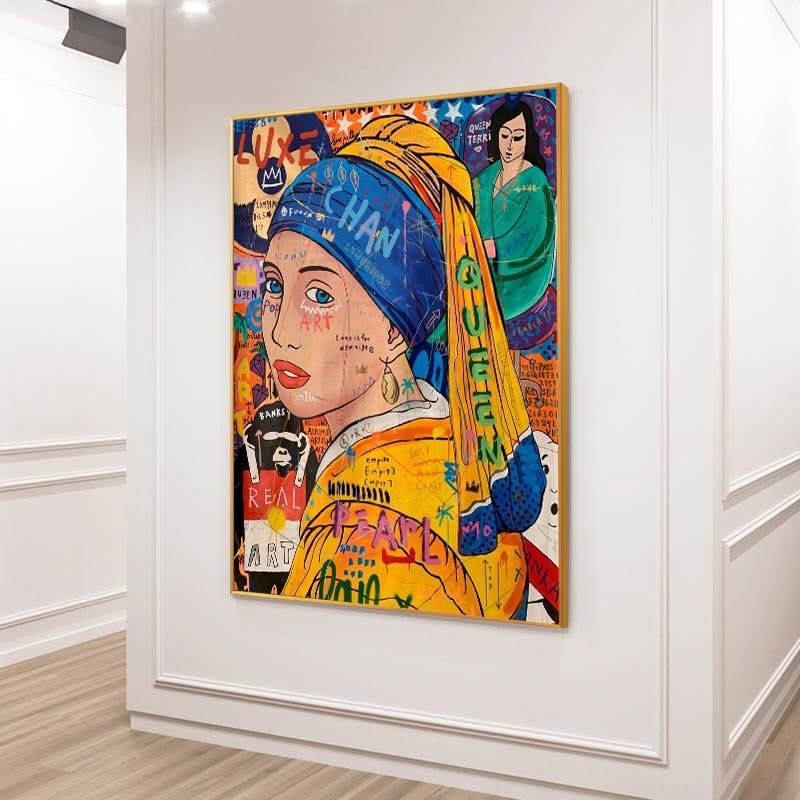 Milkmaid Graffiti Wall Art: Bold and Unique Decor-ChandeliersDecor.com