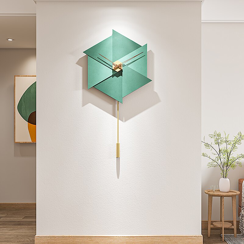 ChandeliersDecor.com-Wall Clocks-Minimalist Nordic Style Green Wall Clock