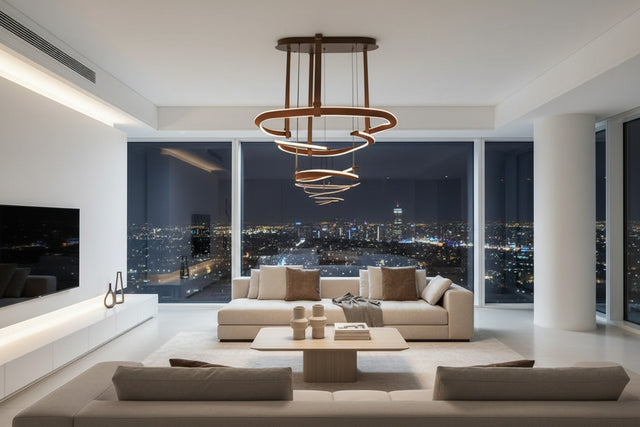 ModaLux Leather Craft LED Chandelier-ChandeliersDecor.com