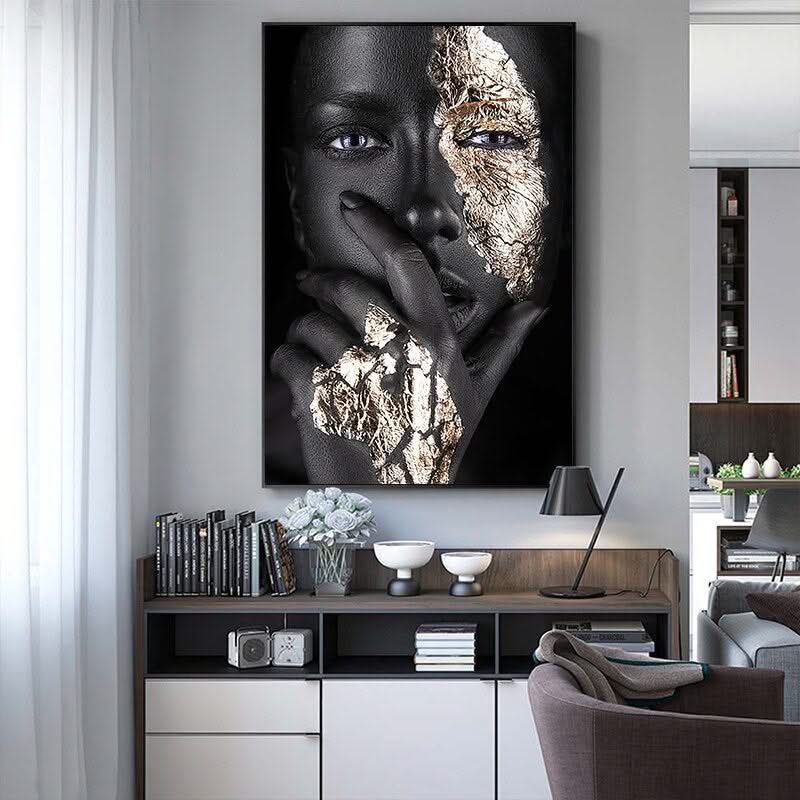 Modern African Art Woman Canvas Wall Art - Unique Vibrant Home Decor-ChandeliersDecor.com