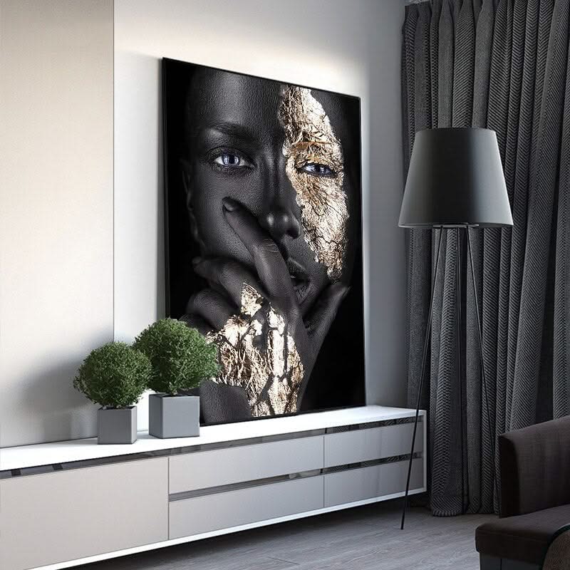 Modern African Art Woman Canvas Wall Art - Unique Vibrant Home Decor-ChandeliersDecor.com