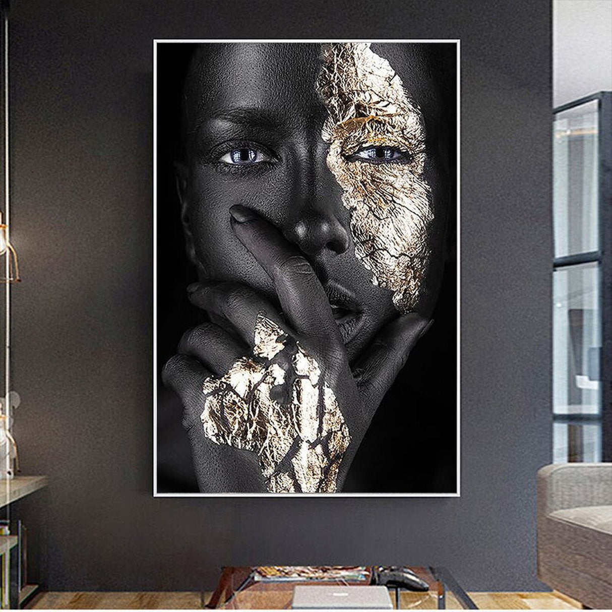 ChandeliersDecor.com-Wall Posters-Modern African Art Woman Canvas Wall Art - Unique Vibrant Home Decor