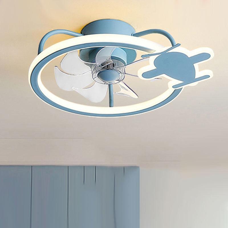 ChandeliersDecor.com-Kids Room Nursery Lighting-Modern Aircraft Ceiling Fan - Airplane Light with Fan