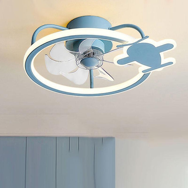 ChandeliersDecor.com-Kids Room Nursery Lighting-Modern Aircraft Ceiling Fan - Airplane Light with Fan