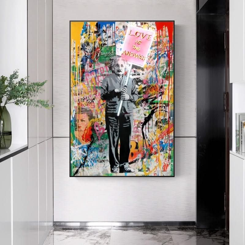 Modern Banksy Artwork Abstract Portrait Canvas Wall Art-ChandeliersDecor.com
