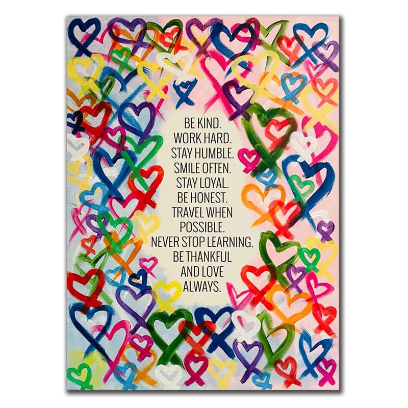 Modern Be Kind and Love Always Canvas Wall Art-ChandeliersDecor.com