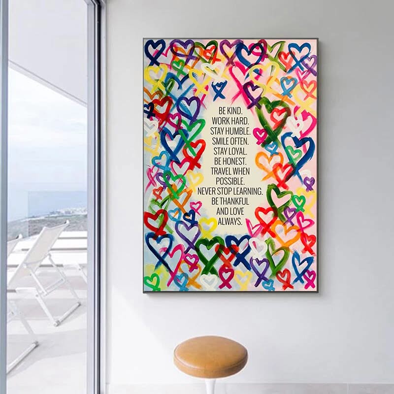 Modern Be Kind and Love Always Canvas Wall Art-ChandeliersDecor.com