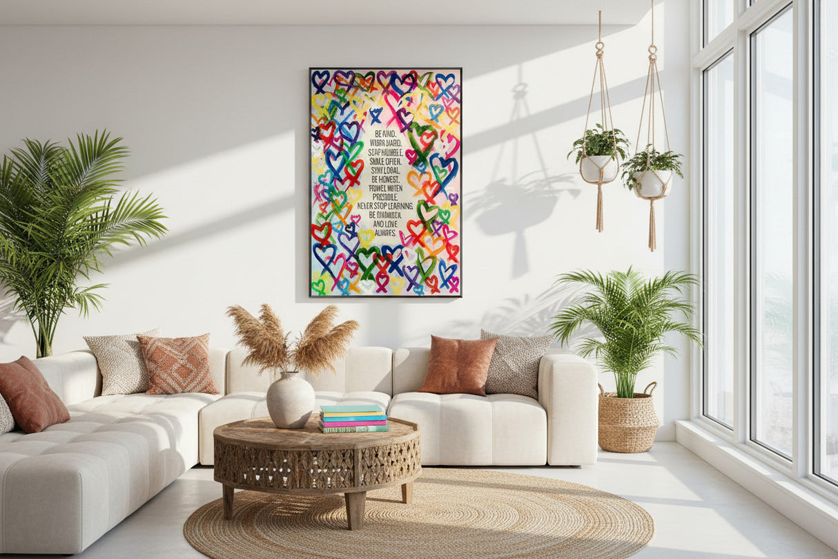 Modern Be Kind and Love Always Canvas Wall Art-ChandeliersDecor.com