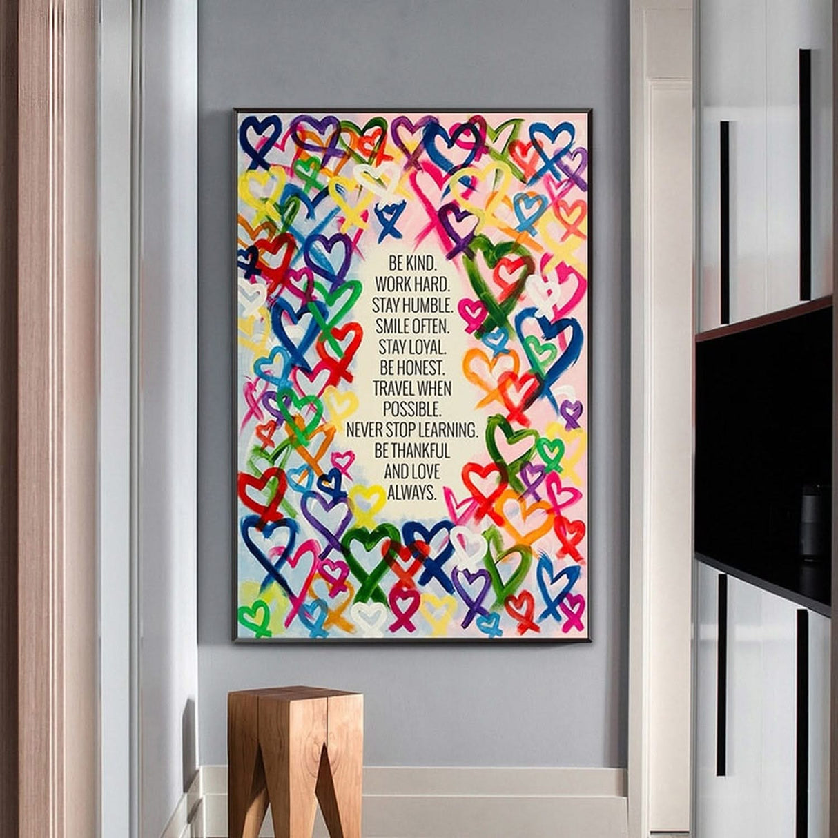 Modern Be Kind and Love Always Canvas Wall Art-ChandeliersDecor.com