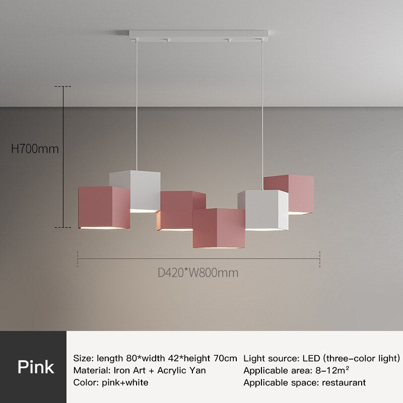ChandeliersDecor.com-Kitchen Island-Modern Chandelier Lighting Blocks Pendant Light