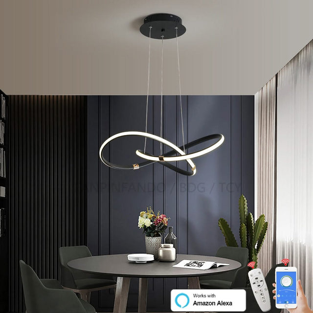 Modern Chrome Plated Gold LED Chandelier for Dining and Living Room-ChandeliersDecor.com