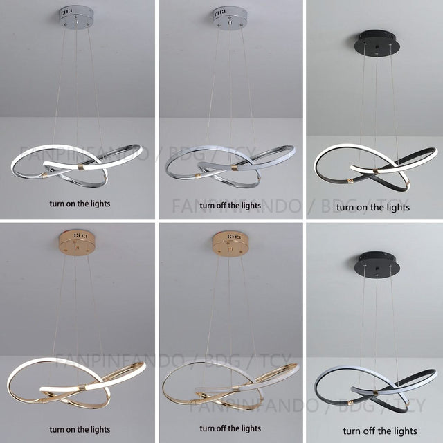 Modern Chrome Plated Gold LED Chandelier for Dining and Living Room-ChandeliersDecor.com