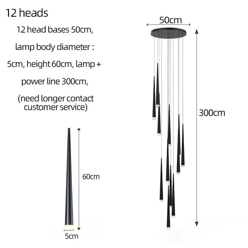 ChandeliersDecor.com-Staircase Chandelier-Modern Duplex Attic Pendant Lamp