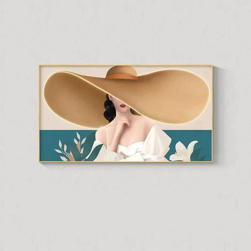 Modern Lady with Hat LED Luminous Wall Lamp - Decorative Interior Art-ChandeliersDecor.com