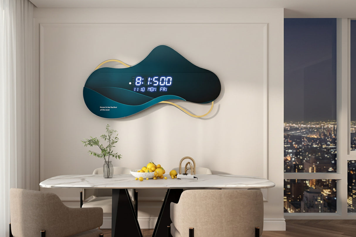 Modern LED Digital Wall Clock 3D Luminous-ChandeliersDecor.com
