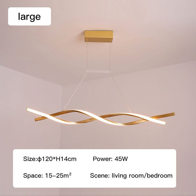 Modern LED Pendant Lamp, Dimmable Black Gold Chandelier-ChandeliersDecor.com