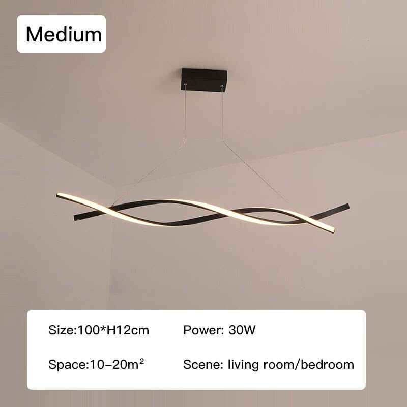 Modern LED Pendant Lamp, Dimmable Black Gold Chandelier-ChandeliersDecor.com