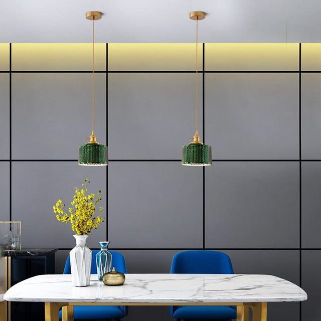 Modern Loft Pure Copper Lamp Holder Green Light-ChandeliersDecor.com