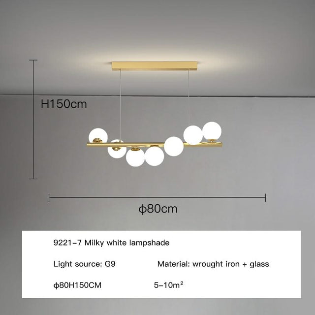 Modern Long Glass Ball Chandelier with G9 LED-ChandeliersDecor.com