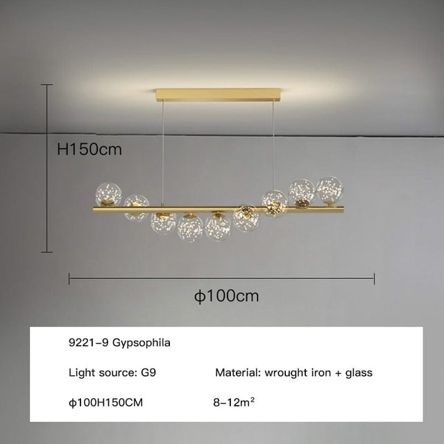 Modern Long Glass Ball Chandelier with G9 LED-ChandeliersDecor.com