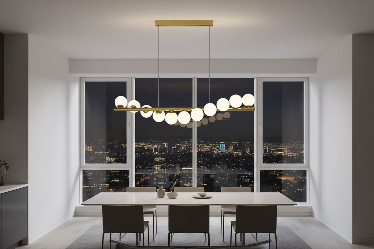 Modern Long Glass Ball Chandelier with G9 LED-ChandeliersDecor.com