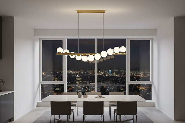 Modern Long Glass Ball Chandelier with G9 LED-ChandeliersDecor.com