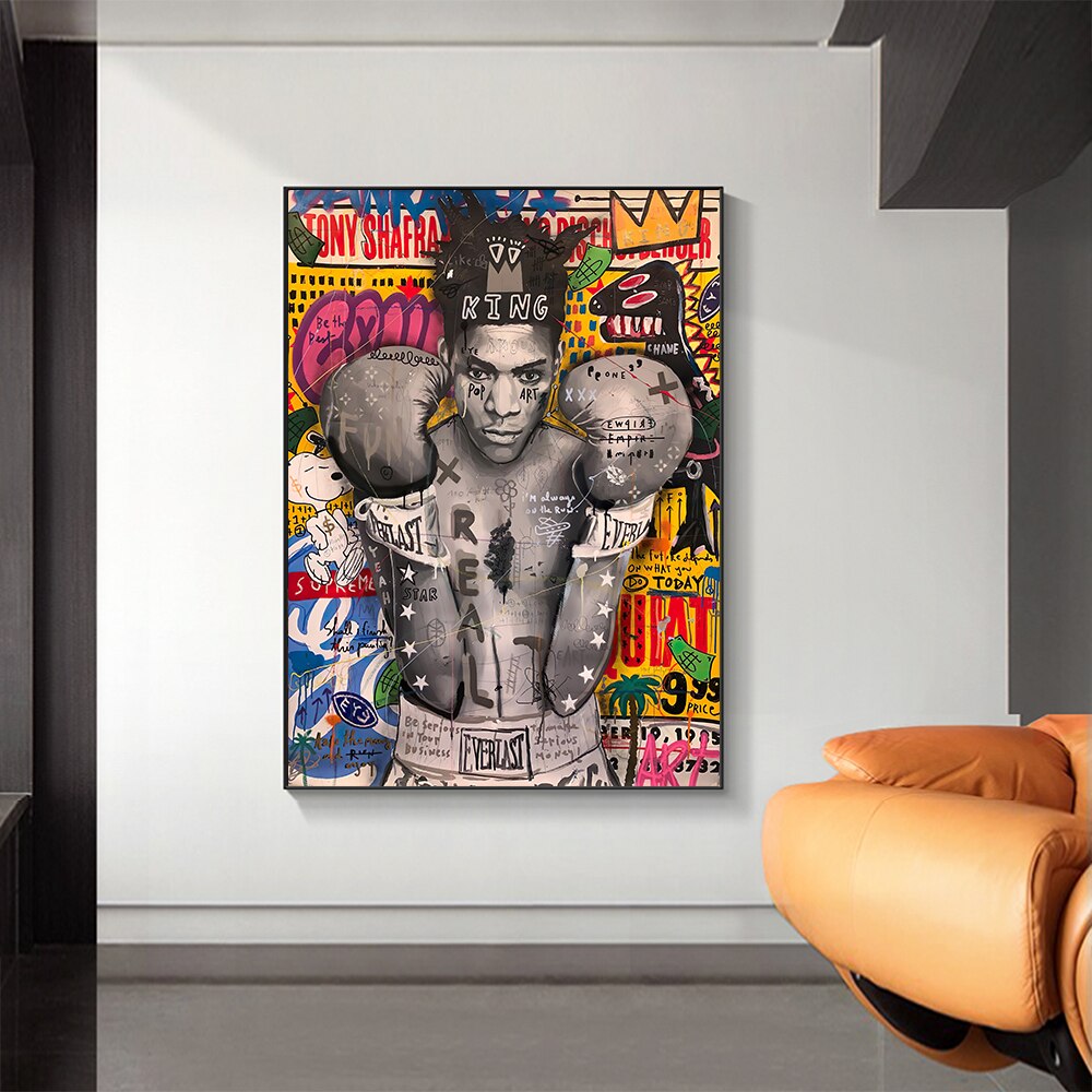 ChandeliersDecor.com-Wall Posters-Modern Pop Graffiti Art Boxer Canvas Wall Art