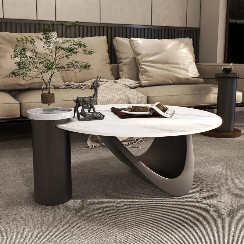 Modern Round Metal Side Table for Office and Living Room-ChandeliersDecor.com