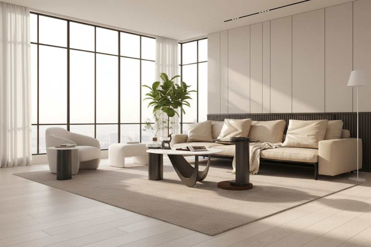 Modern Round Metal Side Table for Office and Living Room-ChandeliersDecor.com