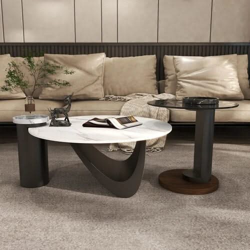 Modern Round Metal Side Table for Office and Living Room-ChandeliersDecor.com
