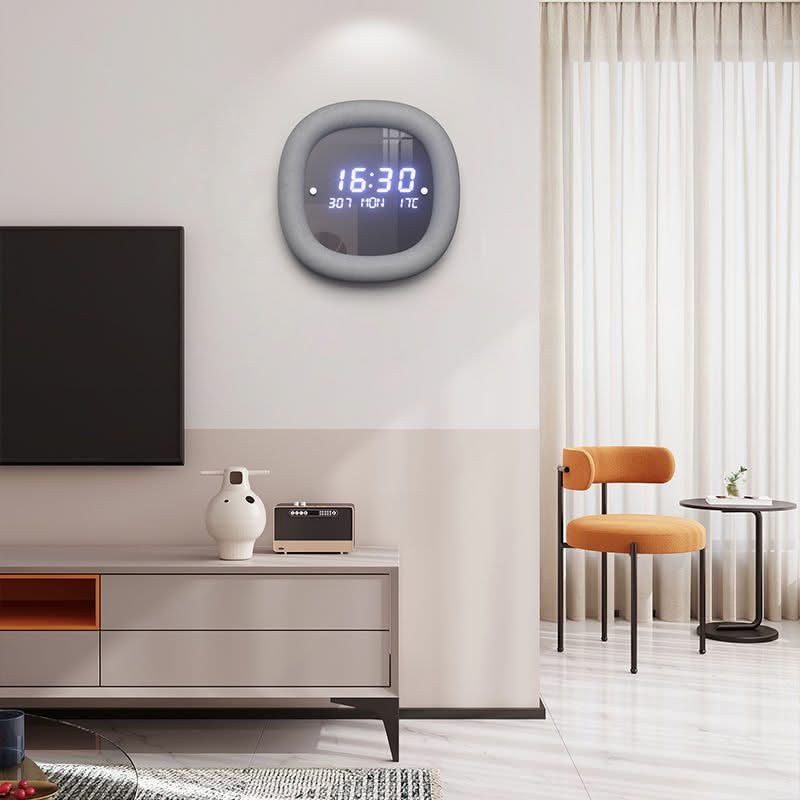 Modern Simple Home Electronic Date Temperature Wall Clock-ChandeliersDecor.com