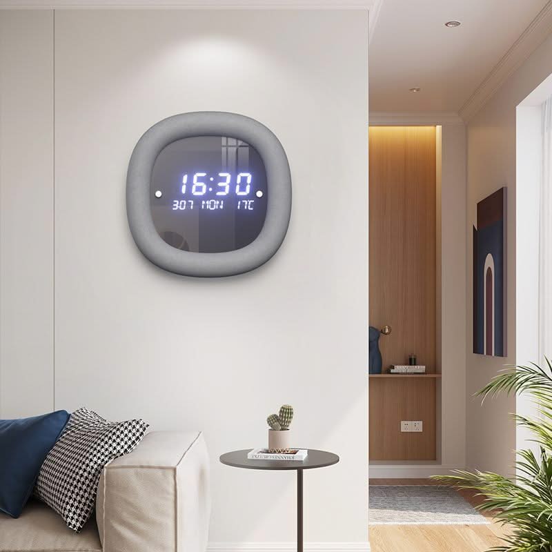 Modern Simple Home Electronic Date Temperature Wall Clock-ChandeliersDecor.com