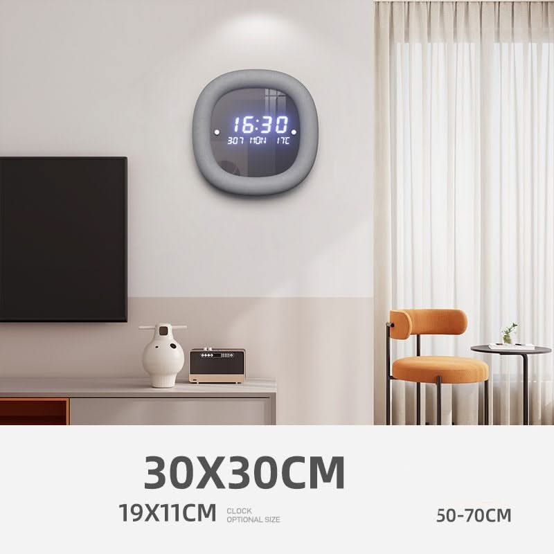 Modern Simple Home Electronic Date Temperature Wall Clock-ChandeliersDecor.com