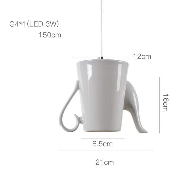 Modern Tea Cup Teapot Crockery Ceramic Led Pendant Lights-ChandeliersDecor.com
