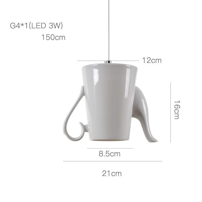 Modern Tea Cup Teapot Crockery Ceramic Led Pendant Lights-ChandeliersDecor.com