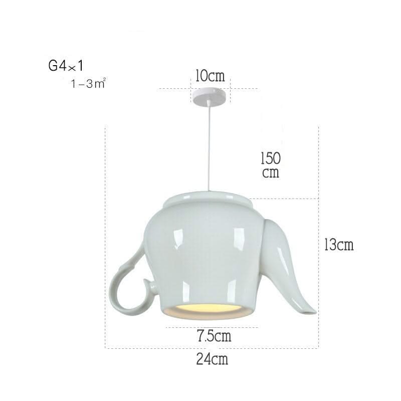 Modern Tea Cup Teapot Crockery Ceramic Led Pendant Lights-ChandeliersDecor.com