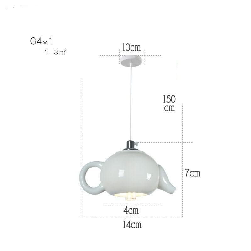 Modern Tea Cup Teapot Crockery Ceramic Led Pendant Lights-ChandeliersDecor.com