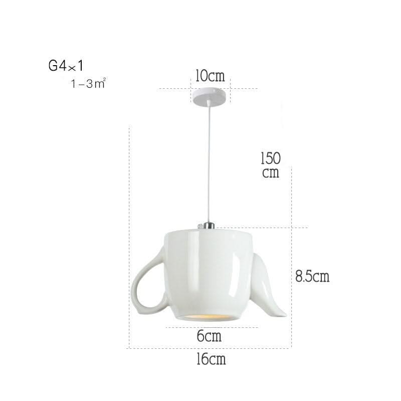 Modern Tea Cup Teapot Crockery Ceramic Led Pendant Lights-ChandeliersDecor.com