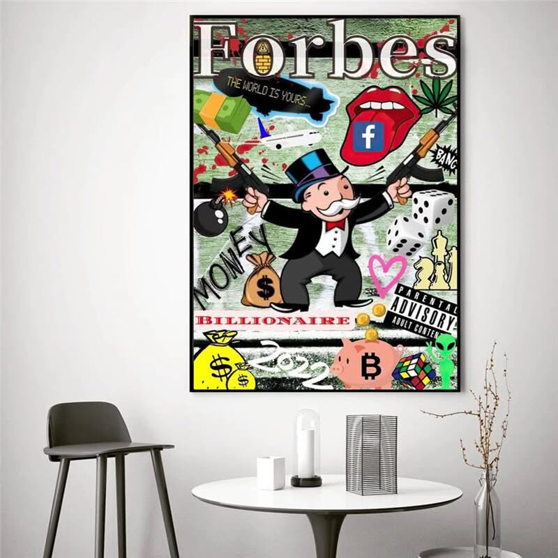 Money Forbes Funny Monopoly Alec Canvas Print-ChandeliersDecor.com
