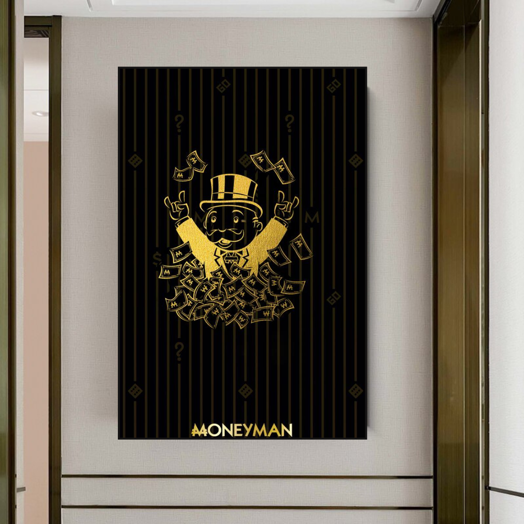 ChandeliersDecor.com-Monopoly Wall Poster-Money Man Dollar Bills by Alec Monopoly Art