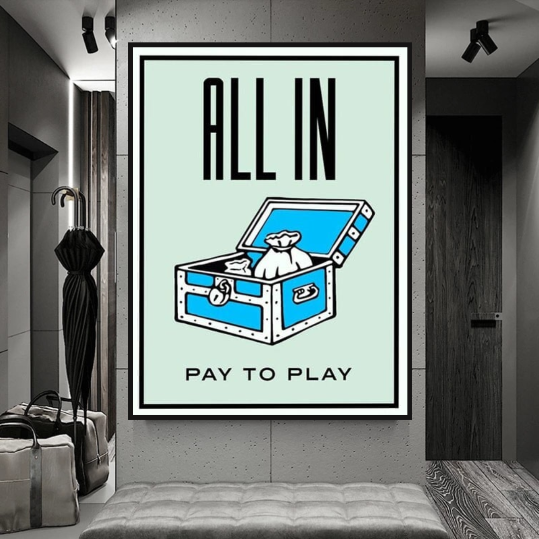 ChandeliersDecor.com-Monopoly Wall Poster-Monopoly All in Card Canvas Wall Art