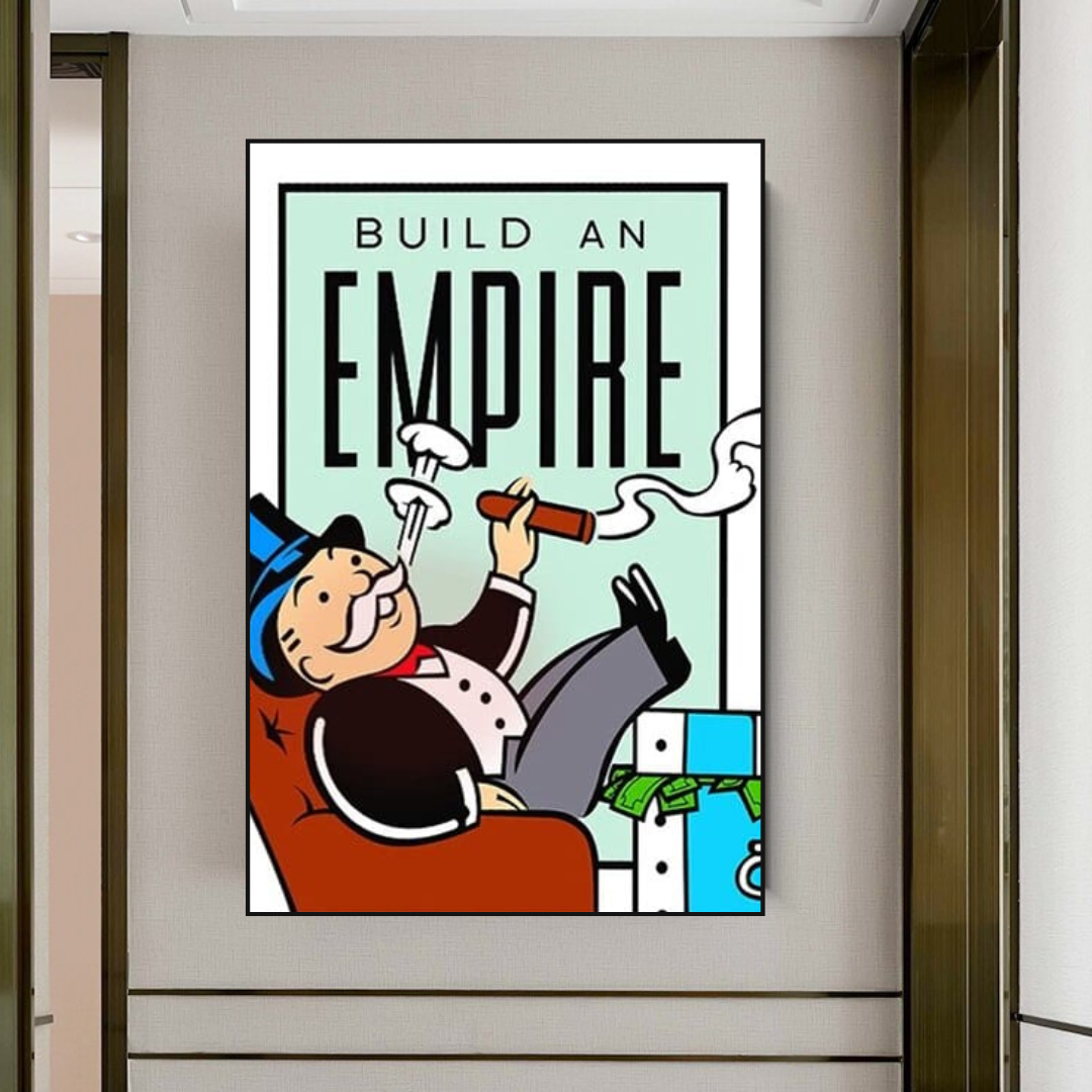 Monopoly Build an Empire Card Canvas Wall Art-ChandeliersDecor.com