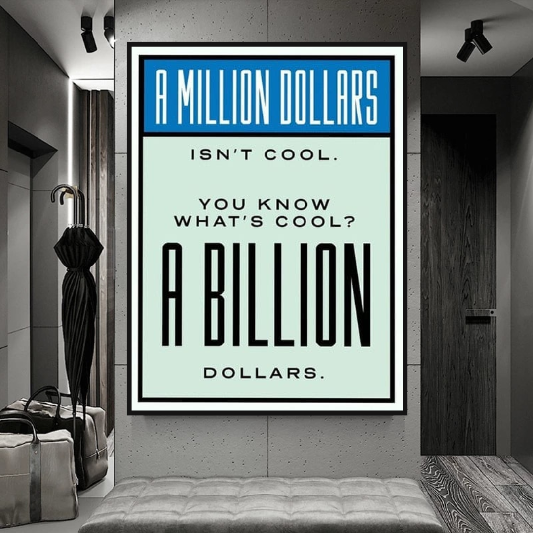 ChandeliersDecor.com-Monopoly Wall Poster-Monopoly Cool Billion Dollars Card Canvas Wall Art