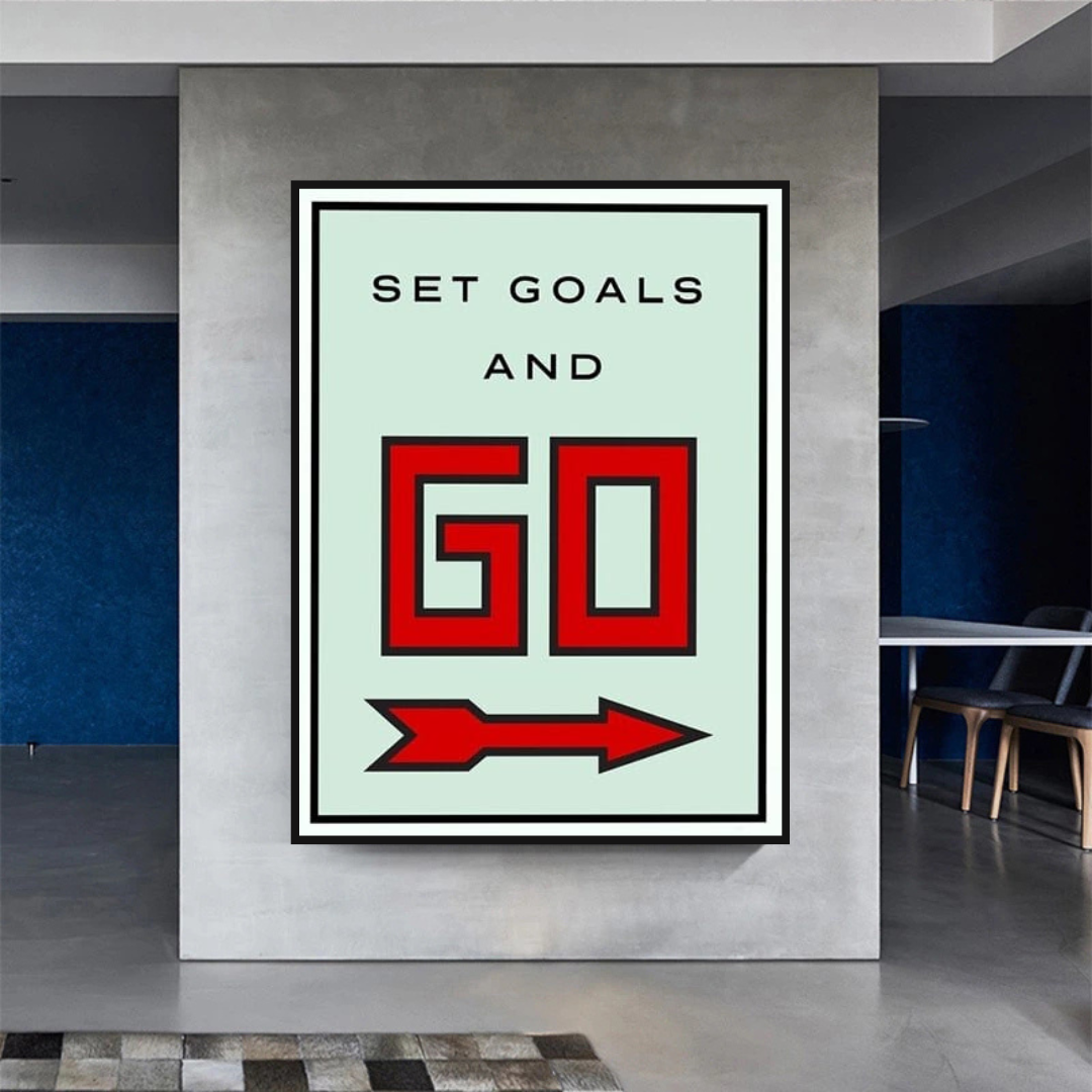 Monopoly Get Goals and Go Card Canvas Wall Art-ChandeliersDecor.com