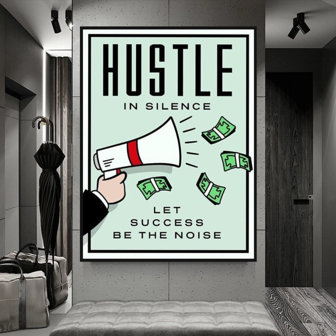 ChandeliersDecor.com-Monopoly Wall Poster-Monopoly Hustle in Silence Card Canvas Wall Art