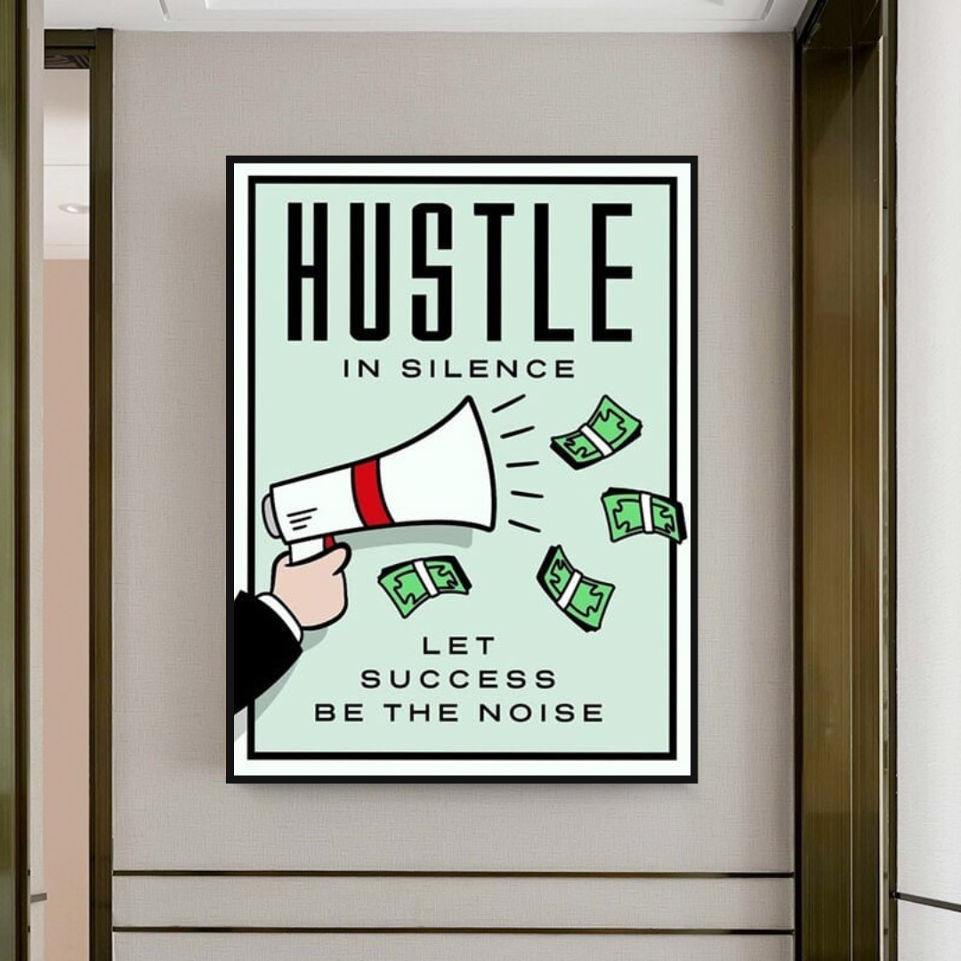 ChandeliersDecor.com-Monopoly Wall Poster-Monopoly Hustle in Silence Card Canvas Wall Art