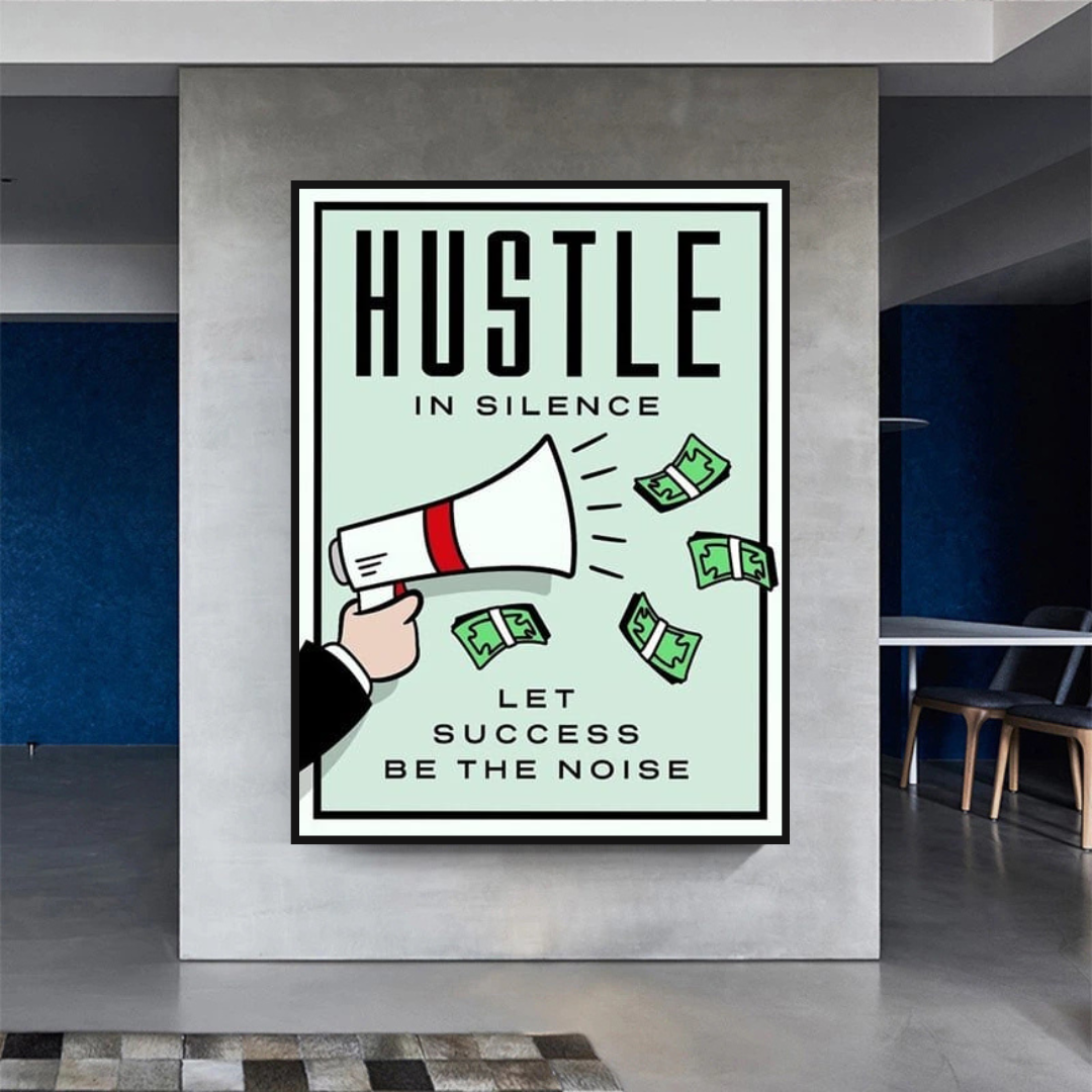 ChandeliersDecor.com-Monopoly Wall Poster-Monopoly Hustle in Silence Card Canvas Wall Art